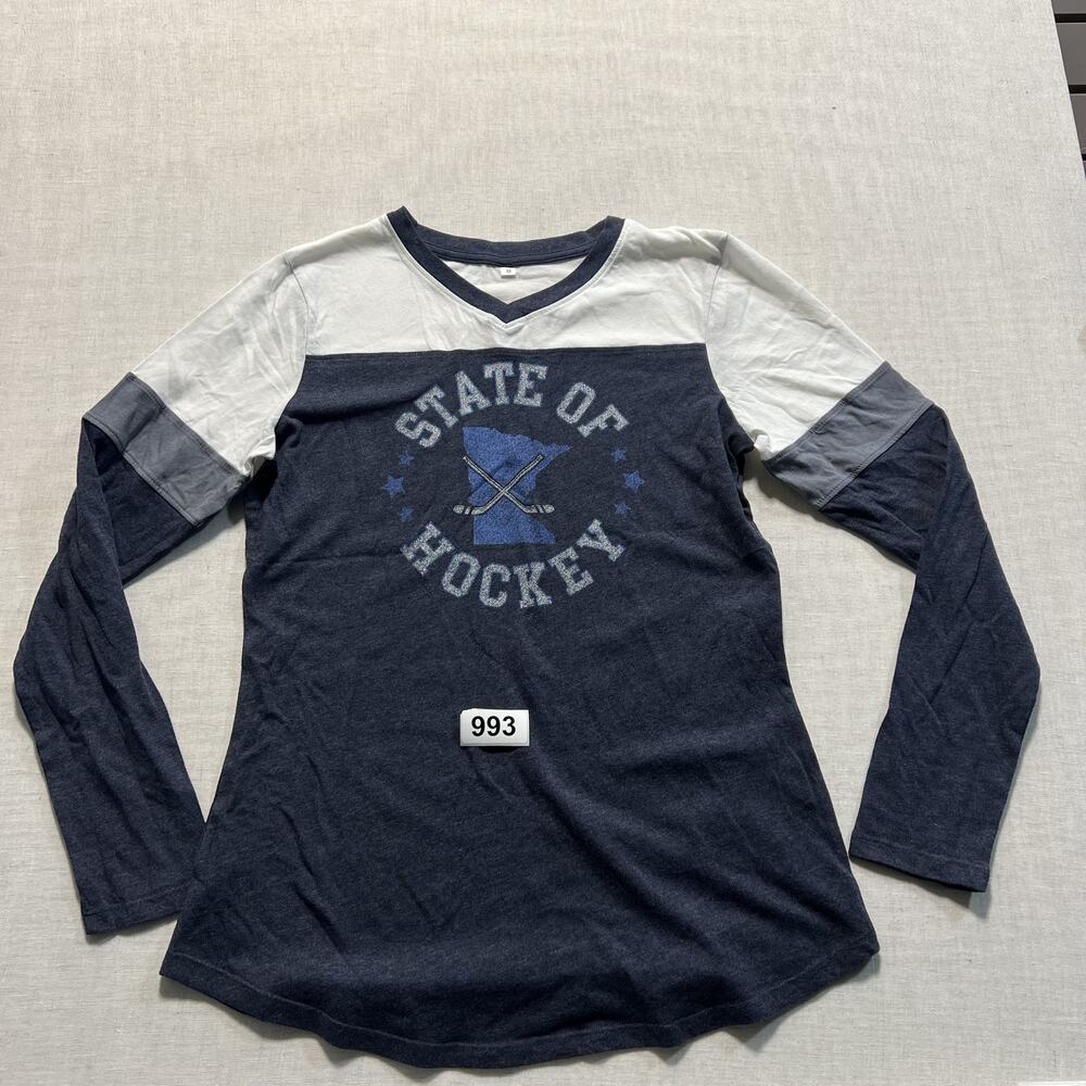 State‎ of Hockey Men Long-Sleeved Tee Sz M Pre-Owned Excellent